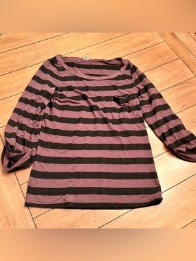 Splendid Brown & Black Striped Shirt, Size Medium